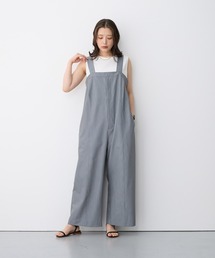 anyfee(エニフィー)の【anyfee/プラスサイズ】タック入りワイドサロペット《接触冷感/ストレッチ》(サロペット/オーバーオール)