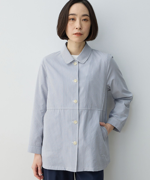 DECOY SINCE 1981(デコイシンスイチキュウハチイチ)の「ジャガードストライプジャケット(ステンカラーコート・レディース・グレー/ネイビー・9号/11号/13号)」の12枚目の写真