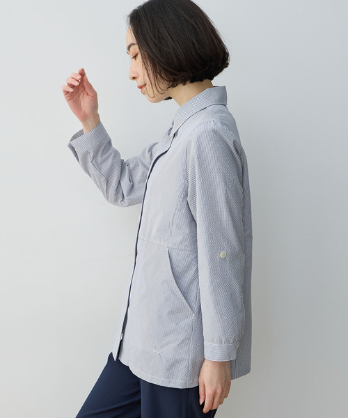 DECOY SINCE 1981(デコイシンスイチキュウハチイチ)の「ジャガードストライプジャケット(ステンカラーコート・レディース・グレー/ネイビー・9号/11号/13号)」の13枚目の写真