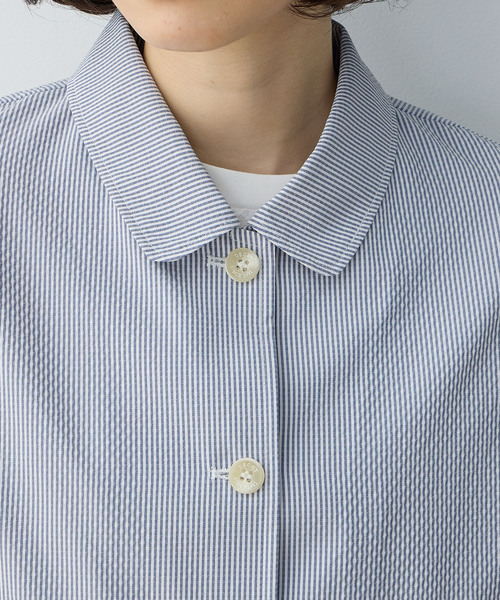 DECOY SINCE 1981(デコイシンスイチキュウハチイチ)の「ジャガードストライプジャケット(ステンカラーコート・レディース・グレー/ネイビー・9号/11号/13号)」の15枚目の写真