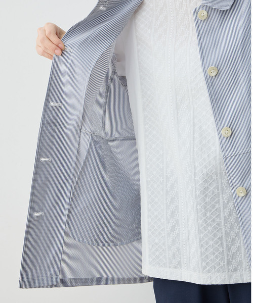 DECOY SINCE 1981(デコイシンスイチキュウハチイチ)の「ジャガードストライプジャケット(ステンカラーコート・レディース・グレー/ネイビー・9号/11号/13号)」の21枚目の写真