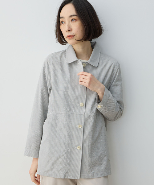 DECOY SINCE 1981(デコイシンスイチキュウハチイチ)の「ジャガードストライプジャケット(ステンカラーコート・レディース・グレー/ネイビー・9号/11号/13号)」の22枚目の写真