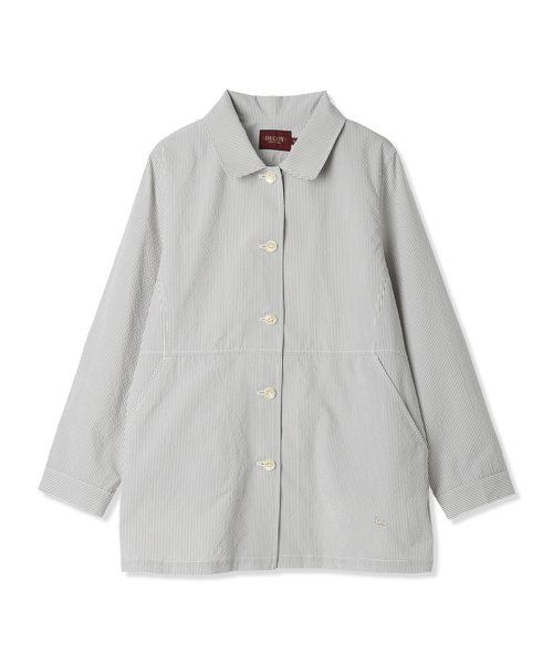 DECOY SINCE 1981(デコイシンスイチキュウハチイチ)の「ジャガードストライプジャケット(ステンカラーコート・レディース・グレー/ネイビー・9号/11号/13号)」の3枚目の写真