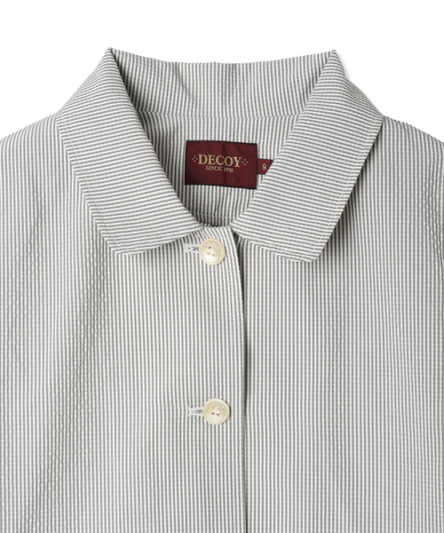 DECOY SINCE 1981(デコイシンスイチキュウハチイチ)の「ジャガードストライプジャケット(ステンカラーコート・レディース・グレー/ネイビー・9号/11号/13号)」の5枚目の写真