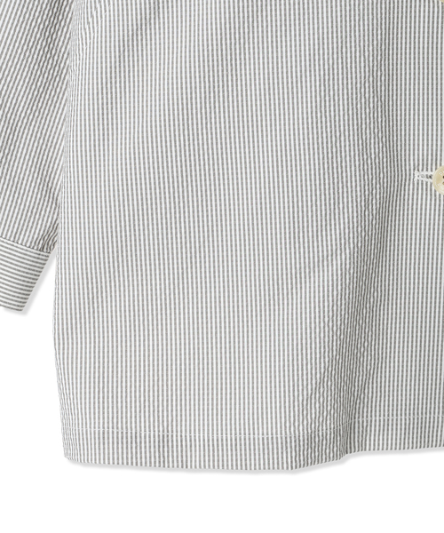 DECOY SINCE 1981(デコイシンスイチキュウハチイチ)の「ジャガードストライプジャケット(ステンカラーコート・レディース・グレー/ネイビー・9号/11号/13号)」の7枚目の写真