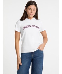 GUESS JEANS Ss Cn Reg Hooded Tee パーカー レディース