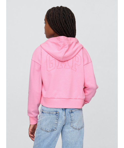 00s y2k GAP ファー　ジップパーカー　ピンク　キラキラ　ストーン Gap Kids Girls' Pink Zipper-Up Sweater Hoodie Size XL (12