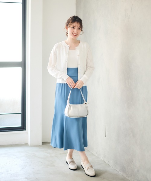 12Twelve Agenda（トゥエルブ　アジェンダ）の「サイドリブ切替マーメイドスカート（スカート・レディース・ブルー/ブラック・M）」の5枚目の写真