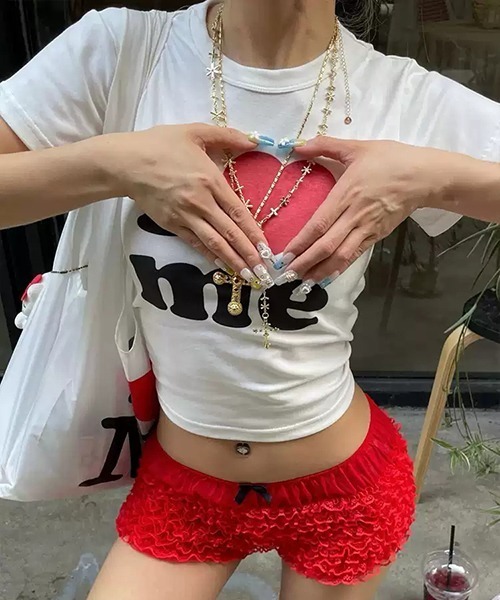 gossip!ロサンゼルス(ゴシップロサンゼルス)の「Y2K ハート 半袖Tシャツ(Tシャツ/カットソー・レディース・ホワイト・FREE)」の6枚目の写真