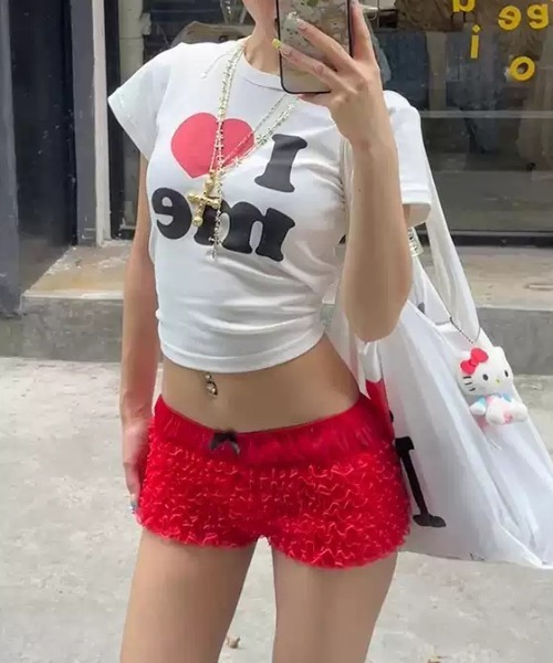 gossip!ロサンゼルス(ゴシップロサンゼルス)の「Y2K ハート 半袖Tシャツ(Tシャツ/カットソー・レディース・ホワイト・FREE)」の11枚目の写真