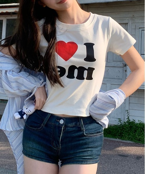 gossip!ロサンゼルス(ゴシップロサンゼルス)の「Y2K ハート 半袖Tシャツ(Tシャツ/カットソー・レディース・ホワイト・FREE)」の3枚目の写真