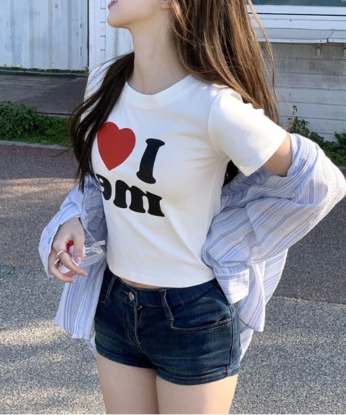 gossip!ロサンゼルス(ゴシップロサンゼルス)の「Y2K ハート 半袖Tシャツ(Tシャツ/カットソー・レディース・ホワイト・FREE)」の5枚目の写真