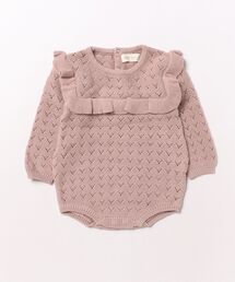 ARCHIVER（アーカイバ）の「【Bs】【it】 【Quincy Mae】Long Sleeve Pointelle Ruffle Romper || Mauve（その他ベビー用品）」