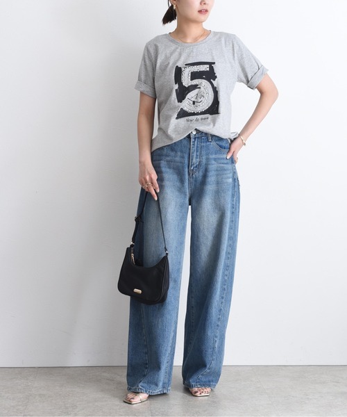 新品　今季　新作　エイミーロウ　リメイクカーブデニムパンツ　ブルー リメイクカーブデニムパンツ Eimee Law│Eimee Law & LHELBIE
