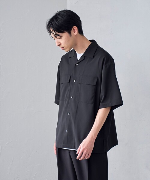 RONEL(ロネル)の「【RONEL】ジョーゼット半袖シャツ(シャツ/ブラウス・メンズ・ブラック・M/S/L/XL)」の20枚目の写真