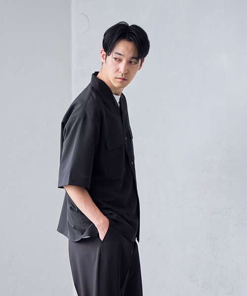 RONEL(ロネル)の「【RONEL】ジョーゼット半袖シャツ(シャツ/ブラウス・メンズ・ブラック・M/S/L/XL)」の16枚目の写真