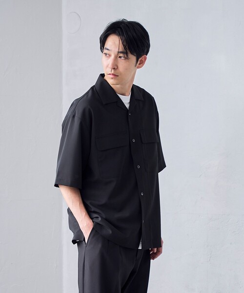 RONEL(ロネル)の「【RONEL】ジョーゼット半袖シャツ(シャツ/ブラウス・メンズ・ブラック・M/S/L/XL)」の15枚目の写真