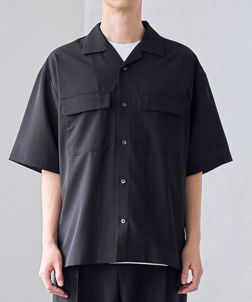 RONEL(ロネル)の「【RONEL】ジョーゼット半袖シャツ(シャツ/ブラウス・メンズ・ブラック・M/S/L/XL)」の14枚目の写真