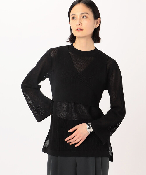 COMME CA(コムサ)の「【 ツインニット】コットンダルストレッチ(アンサンブル・レディース・ライトグレー/ミント/ブラック・11号/9号)」の2枚目の写真