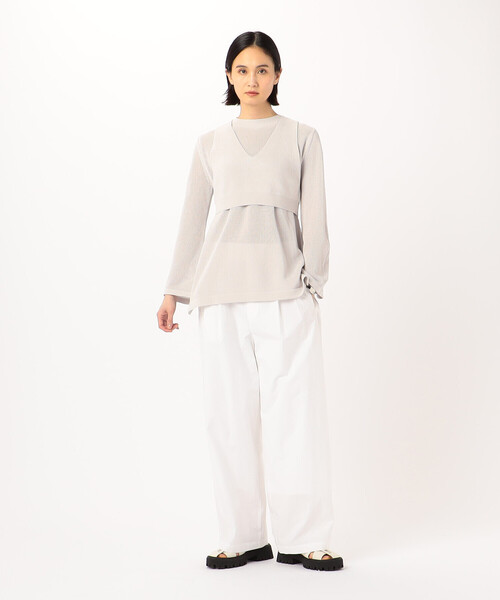 COMME CA(コムサ)の「【 ツインニット】コットンダルストレッチ(アンサンブル・レディース・ライトグレー/ミント/ブラック・11号/9号)」の5枚目の写真