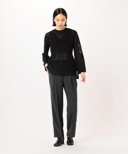 COMME CA(コムサ)の「【 ツインニット】コットンダルストレッチ(アンサンブル・レディース・ライトグレー/ミント/ブラック・11号/9号)」の8枚目の写真