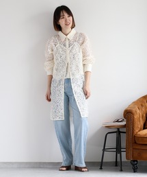 cepo | 〈セットアップ対応〉ロープ刺繍シアーシャツブラウス(シャツ/ブラウス)