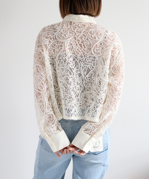 cepo（セポ）の「〈セットアップ対応〉ロープ刺繍シアーシャツブラウス（シャツ/ブラウス・レディース・ベージュ/ブラック/オフホワイト・M）」の11枚目の写真