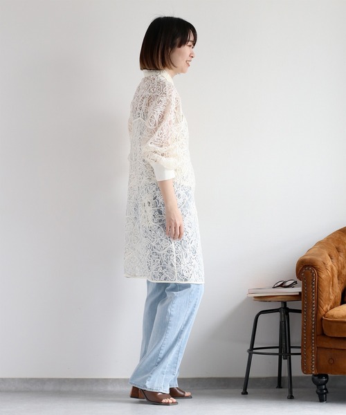 cepo（セポ）の「〈セットアップ対応〉ロープ刺繍シアーシャツブラウス（シャツ/ブラウス・レディース・ベージュ/ブラック/オフホワイト・M）」の7枚目の写真