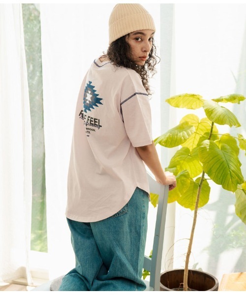 オルテガ デニム ワッペン オーバーサイズ 半袖 Tシャツ（T