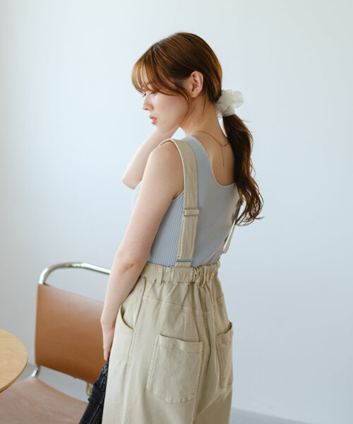 Kastane(カスタネ)の「【4色展開/カップ取り外し可】カップ付きニットタグリブタンク(タンクトップ・レディース・ブラック/アイボリー/サックスブルー/ピンク・FREE)」の17枚目の写真