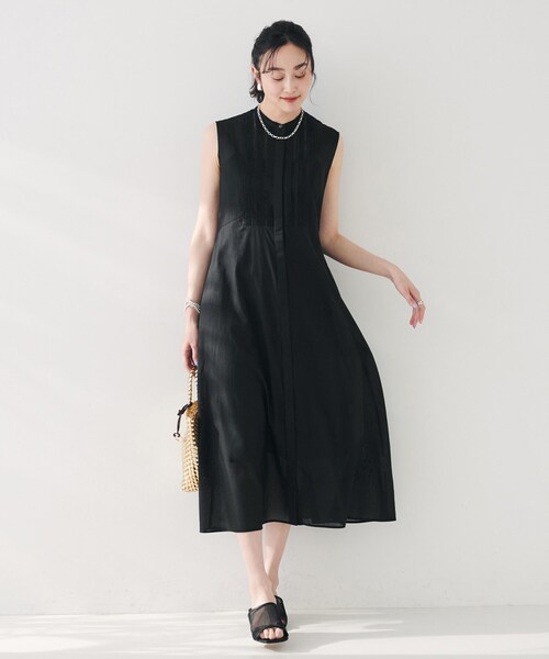 【新品】UNTITLED アンタイトル ワンピース グレー系 サイズ0 セール】【シアー/前開き/夏ワンピ】コットンピンタック