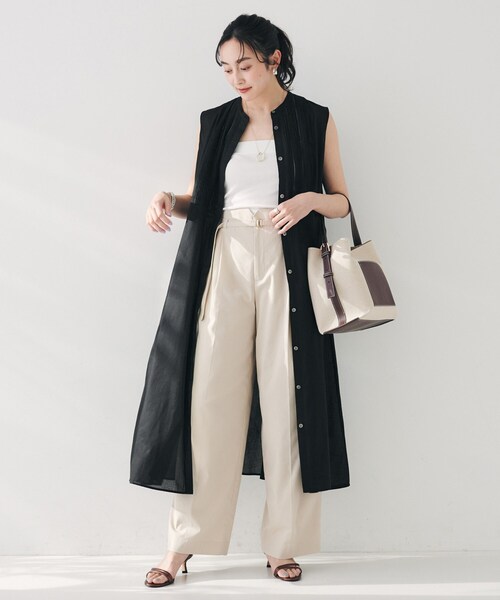 UNTITLED（アンタイトル）の「【シアー/前開き/夏ワンピ】コットンピンタックワンピース（ワンピース・レディース・ブラック/ブラウン系その他/レッド系1・48/50/00/01/02/03/44/04）」の8枚目の写真