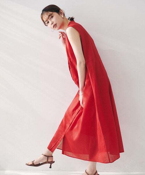 UNTITLED（アンタイトル）の「【シアー/前開き/夏ワンピ】コットンピンタックワンピース（ワンピース・レディース・ブラック/ブラウン系その他/レッド系1・48/50/00/01/02/03/44/04）」の15枚目の写真