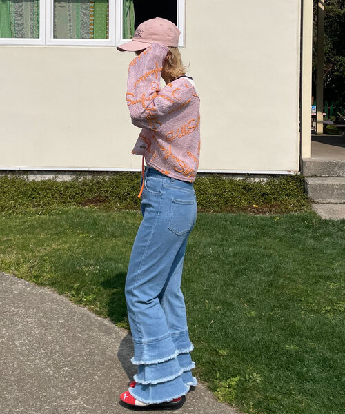 HELLO.SANFRANCISCO(ハローサンフランシスコ)の「【HELLO.SANFRANCISCO/ハローサンフランシスコ】裾フリルフレアデニム(デニムパンツ・レディース・サックスブルー・MEDIUM/SMALL/X-SMALL)」の8枚目の写真