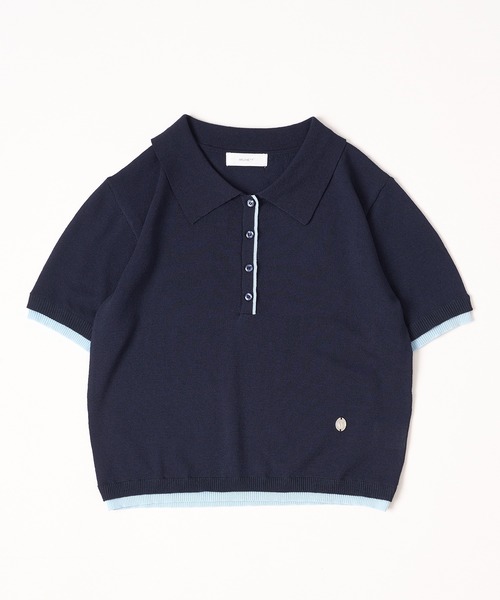 ポロシャツ ポロ SHEER knit polo レディース fig London ポロシャツ ポロ SHEER knit polo レディース