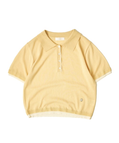 MUHET(ミュエータ)の「sheer polo knit / シアーポロニット(ポロシャツ・レディース・カーキ/グレー/ネイビー/イエロー・FREE)」の22枚目の写真