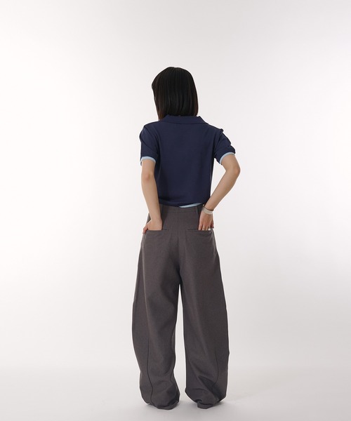 MUHET(ミュエータ)の「sheer polo knit / シアーポロニット(ポロシャツ・レディース・カーキ/グレー/ネイビー/イエロー・FREE)」の21枚目の写真