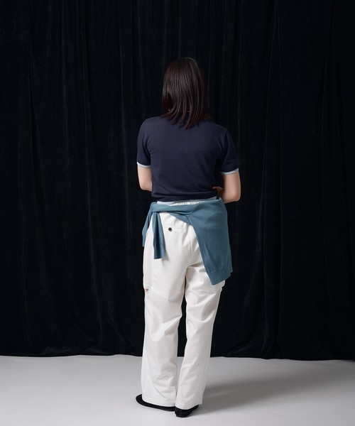 MUHET(ミュエータ)の「sheer polo knit / シアーポロニット(ポロシャツ・レディース・カーキ/グレー/ネイビー/イエロー・FREE)」の15枚目の写真