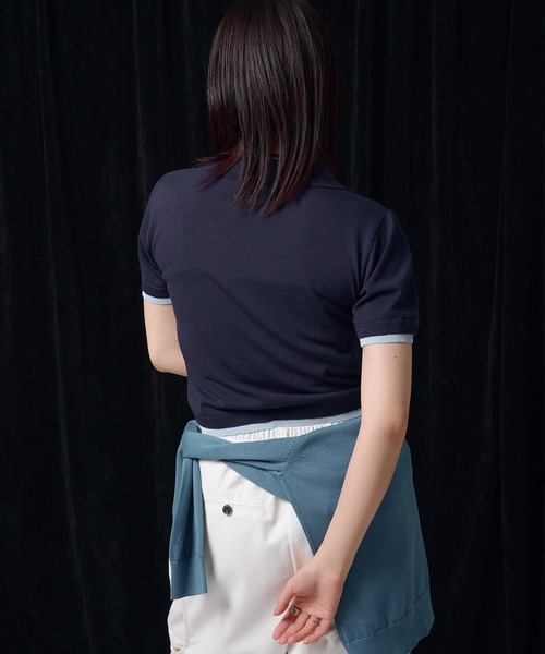 MUHET(ミュエータ)の「sheer polo knit / シアーポロニット(ポロシャツ・レディース・カーキ/グレー/ネイビー/イエロー・FREE)」の12枚目の写真