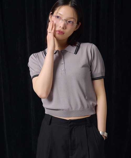 セール】sheer polo knit / シアーポロニット（ポロシャツ