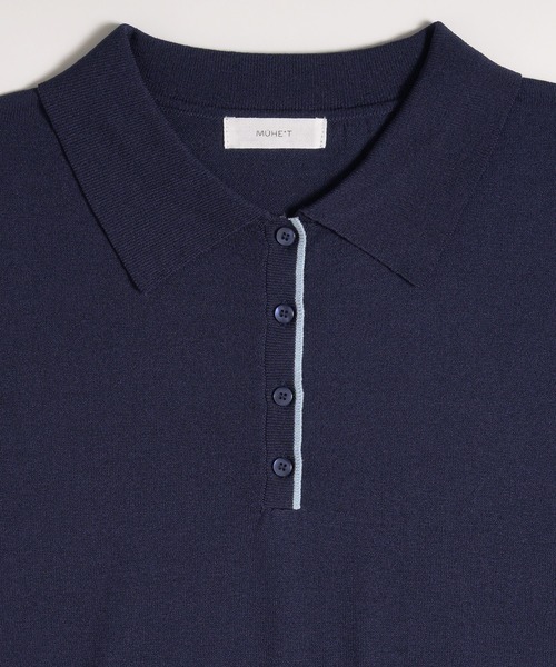 MUHET(ミュエータ)の「sheer polo knit / シアーポロニット(ポロシャツ・レディース・カーキ/グレー/ネイビー/イエロー・FREE)」の7枚目の写真