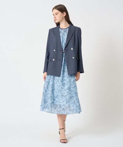 ANAYI アナイ リーフカリグラフィープリントベルト付きワンピース　25SS リーフカリグラフィープリントベルト付きワンピース|ANAYI OFFICIAL