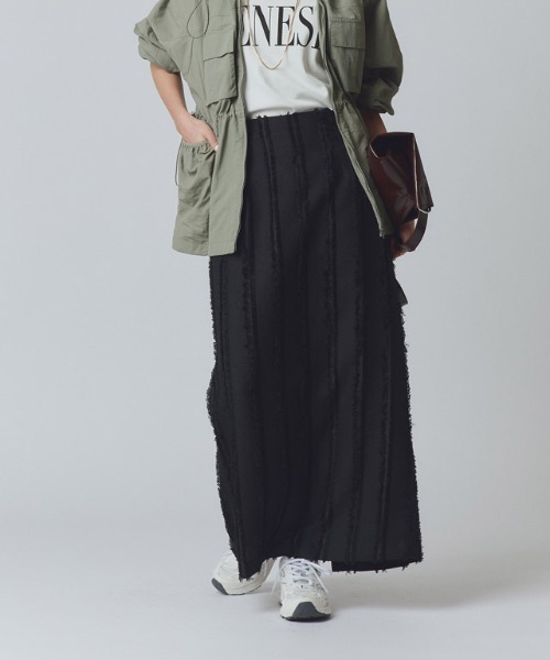RASW（ラス）の「[RASW]ストライプジャカードIラインスカート（スカート・レディース・ブラック/ブラックミックス・S/M/L）」の2枚目の写真