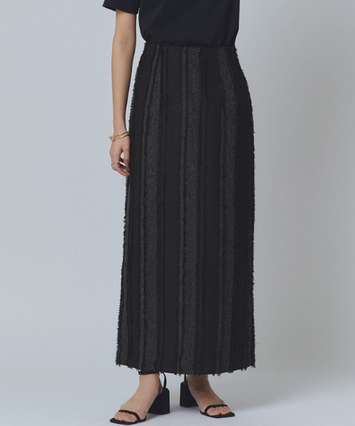 RASW（ラス）の「[RASW]ストライプジャカードIラインスカート（スカート・レディース・ブラック/ブラックミックス・S/M/L）」の7枚目の写真
