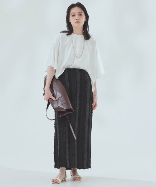 RASW（ラス）の「[RASW]ストライプジャカードIラインスカート（スカート・レディース・ブラック/ブラックミックス・S/M/L）」の14枚目の写真