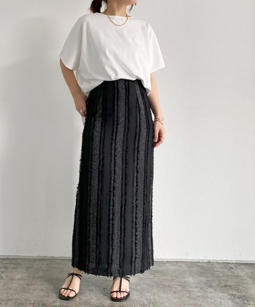 RASW（ラス）の「[RASW]ストライプジャカードIラインスカート（スカート・レディース・ブラック/ブラックミックス・S/M/L）」の20枚目の写真