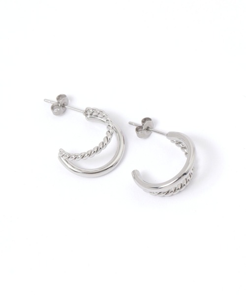 studio CLIP（スタディオクリップ）の「ステンレス2連ピアス（ピアス（両耳用）・レディース・その他1/その他2・FREE）」の2枚目の写真