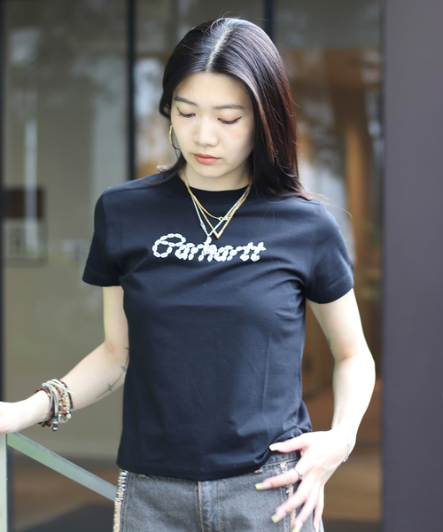 Carhartt（カーハート）の「CARHARTTカーハートダブルアイピー/ S/S CHAINED T-SHIRT（Tシャツ/カットソー・レディース・ブラック/イエロー・X-SMALL）」の2枚目の写真