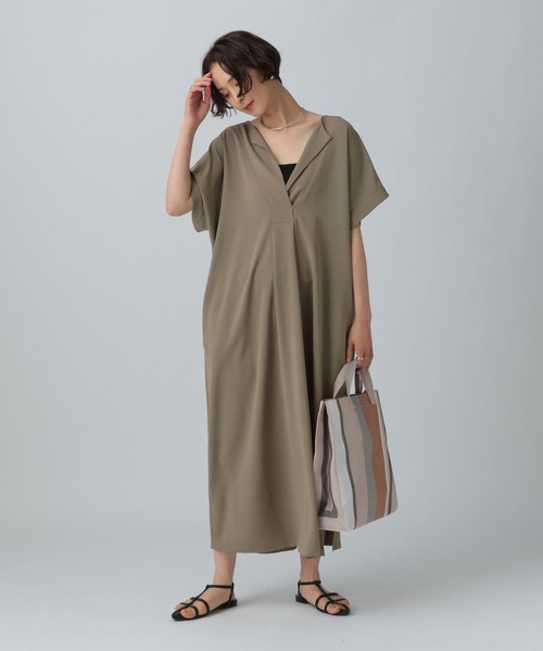 LEPSIM（レプシィム）の「カフタンスリットワンピース　243120（ワンピース・レディース・ブラック/オレンジ/カーキブラウン・FREE）」の3枚目の写真