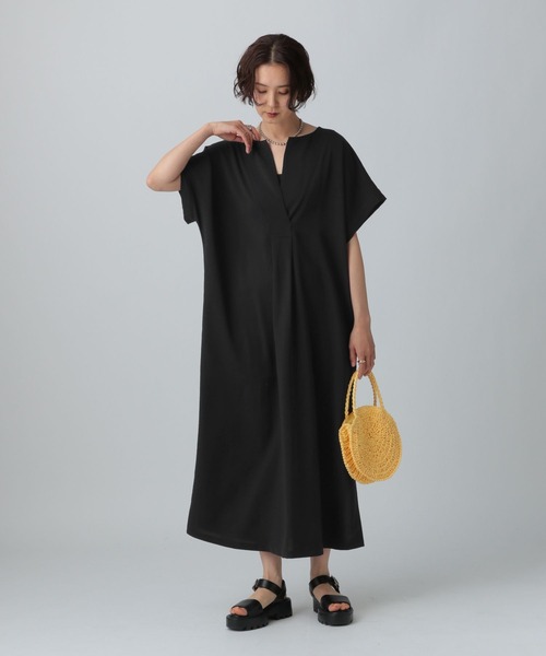 LEPSIM（レプシィム）の「カフタンスリットワンピース　243120（ワンピース・レディース・ブラック/オレンジ/カーキブラウン・FREE）」の7枚目の写真